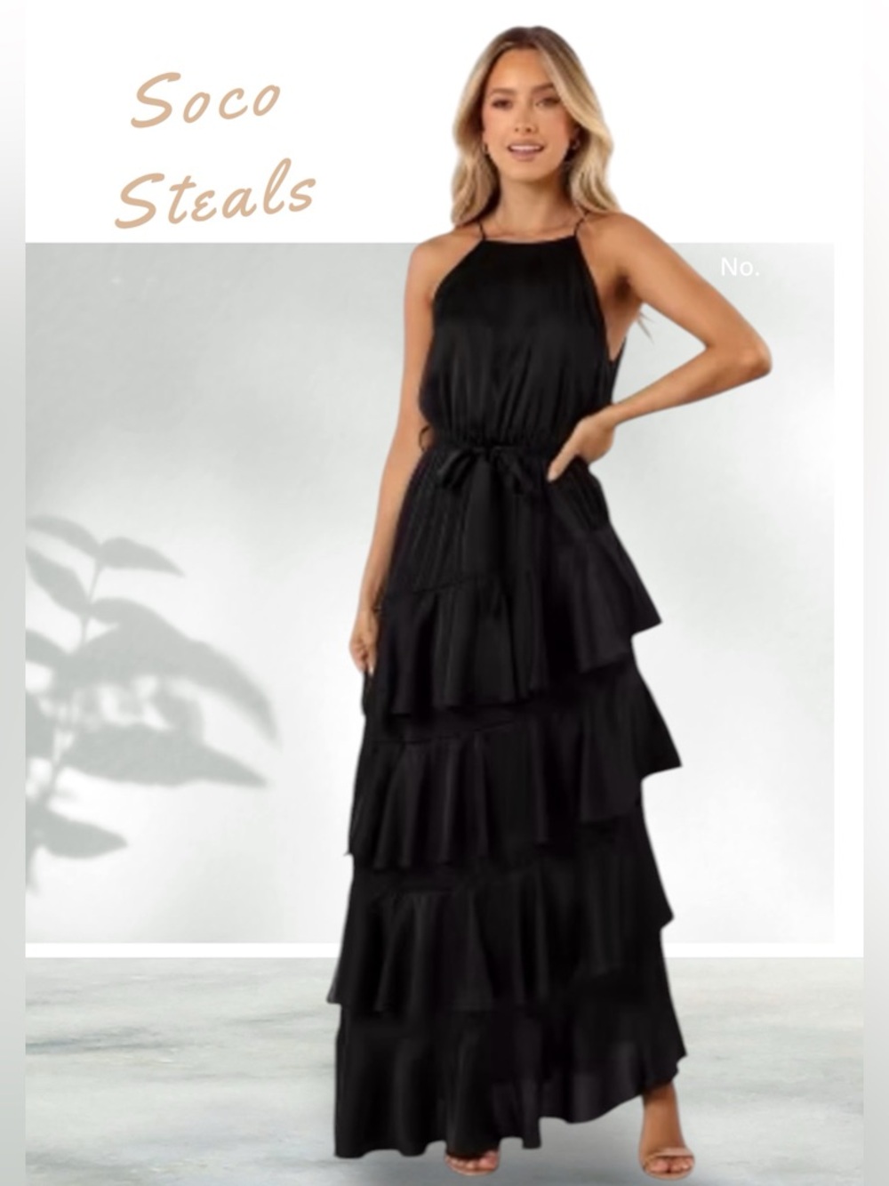 Annalise Asymmetrical Tiered Petal & Pup Black Ruffled Dress Semi Formal 🖤♠️